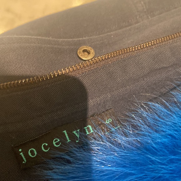 Jocelyn blue real fur jacket sz small - Picture 3 of 5